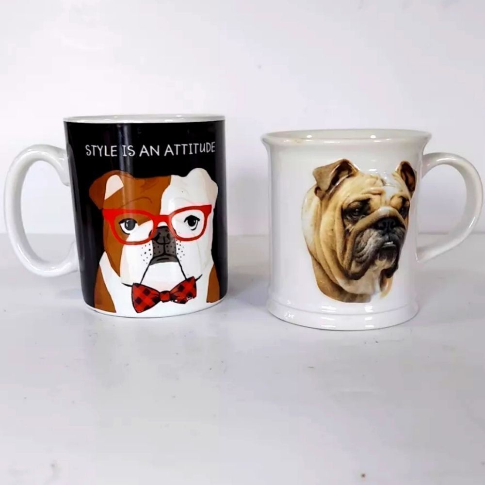 Chasing Baxter Style Is An Attitude Best Friend Bulldog Themed Coffee Mug Set